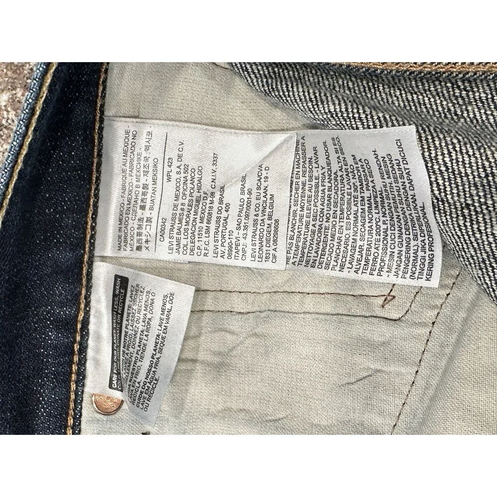 Levi's 501 Men's W38 L 31 'Dark Wash Rigid Straight ‎ Denim Jeans Button Fly